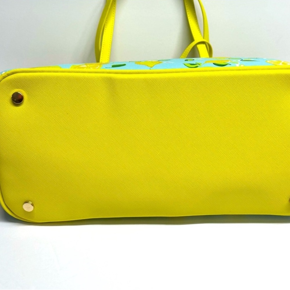 Trina Turk Lemon Print Tote bag and wallet- Blue and Yellow - Picture 4 of 16